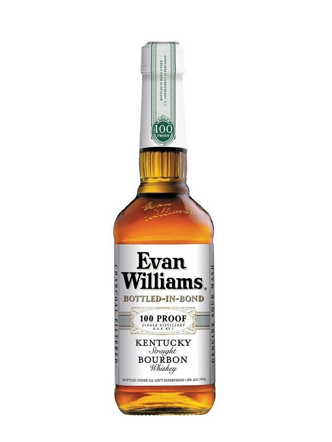 EVAN WILLIAMS White Label 100 Proof Bottled in Bond 50%