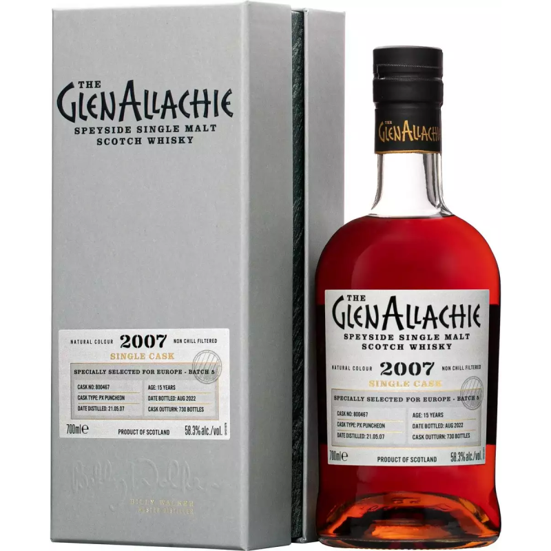 Écosse GLENALLACHIE 2007 15 Ans Single Cask 58,30%