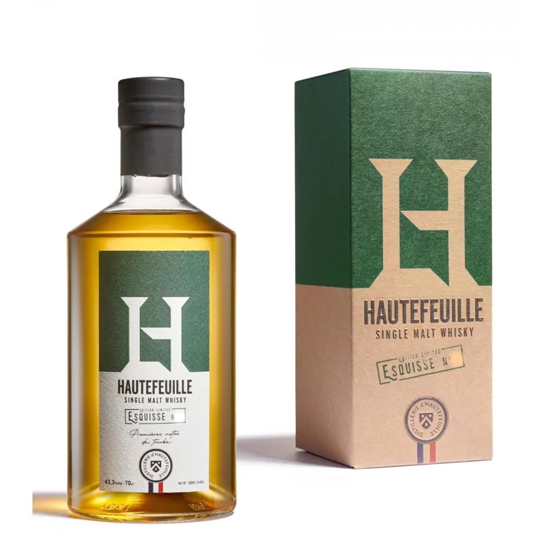 Tous Les Whiskies HAUTEFEUILLE Single Malt Esquisse Tourbé 43.3%