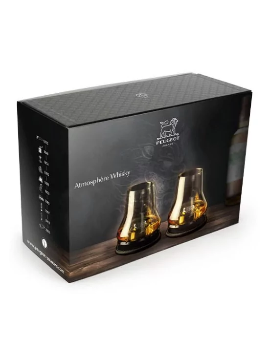 Coffret 2 sets whisky Peugeot Atmosphère + 2 Socles Rafraîchissants Édition Noir Mat Coffret 2 sets whisky Peugeot Atmosphère + 2 Socles Rafraîchissants Édition Noir Mat