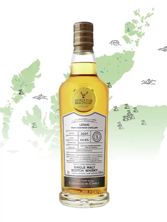 LEDAIG 18 ans 2007 1ST Fill Sherry Hogshead Itinéraires Gordon & Macphail 54.9% (Avec étui) LEDAIG 18 ans 2007 1ST Fill Sherry Hogshead Itinéraires Gordon & Macphail 54.9% (Avec étui)