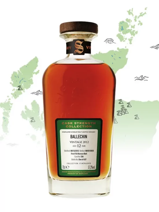 BALLECHIN 12 ans 2012 1st Fill Oloroso Butt Cask Strength Collection Itinéraires 57.30% (Avec étui)